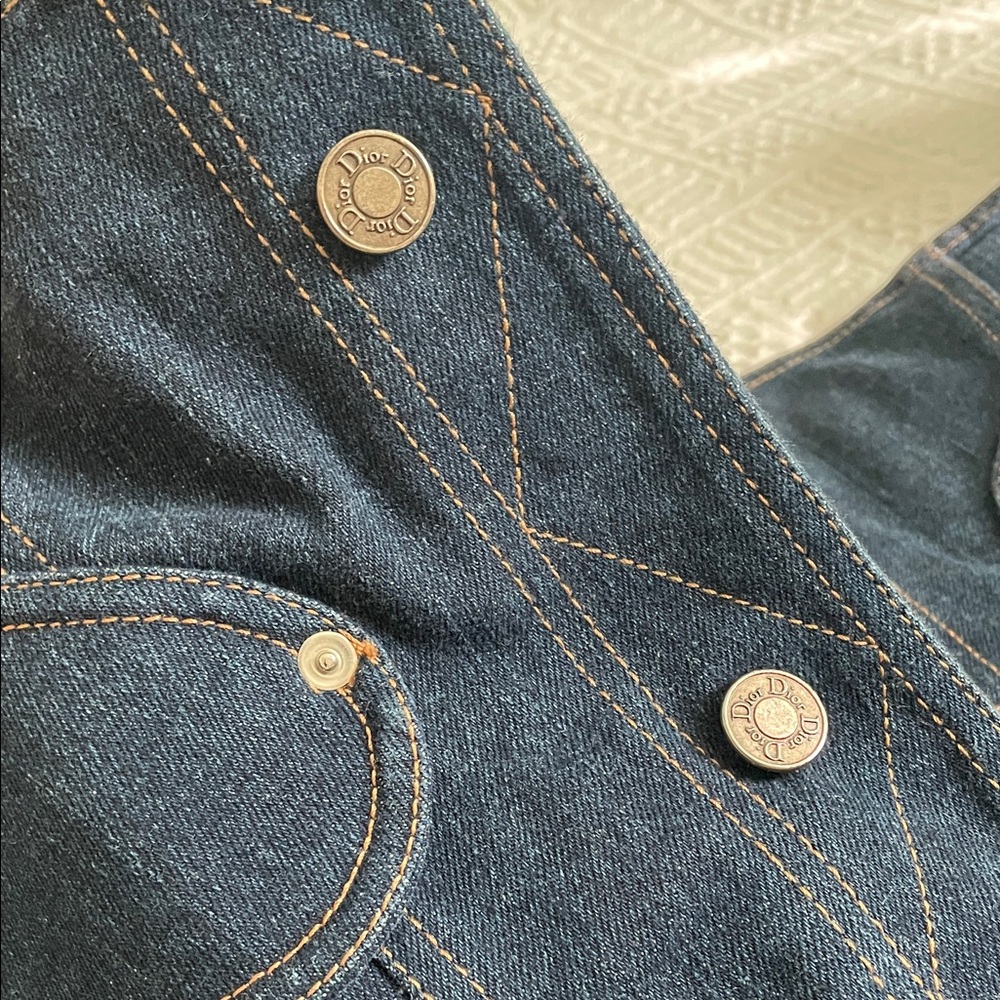 CHRISTIAN DIOR BOUTIQUE Embroidered Heart Pocket Denim Jacket - Picture 13 of 16